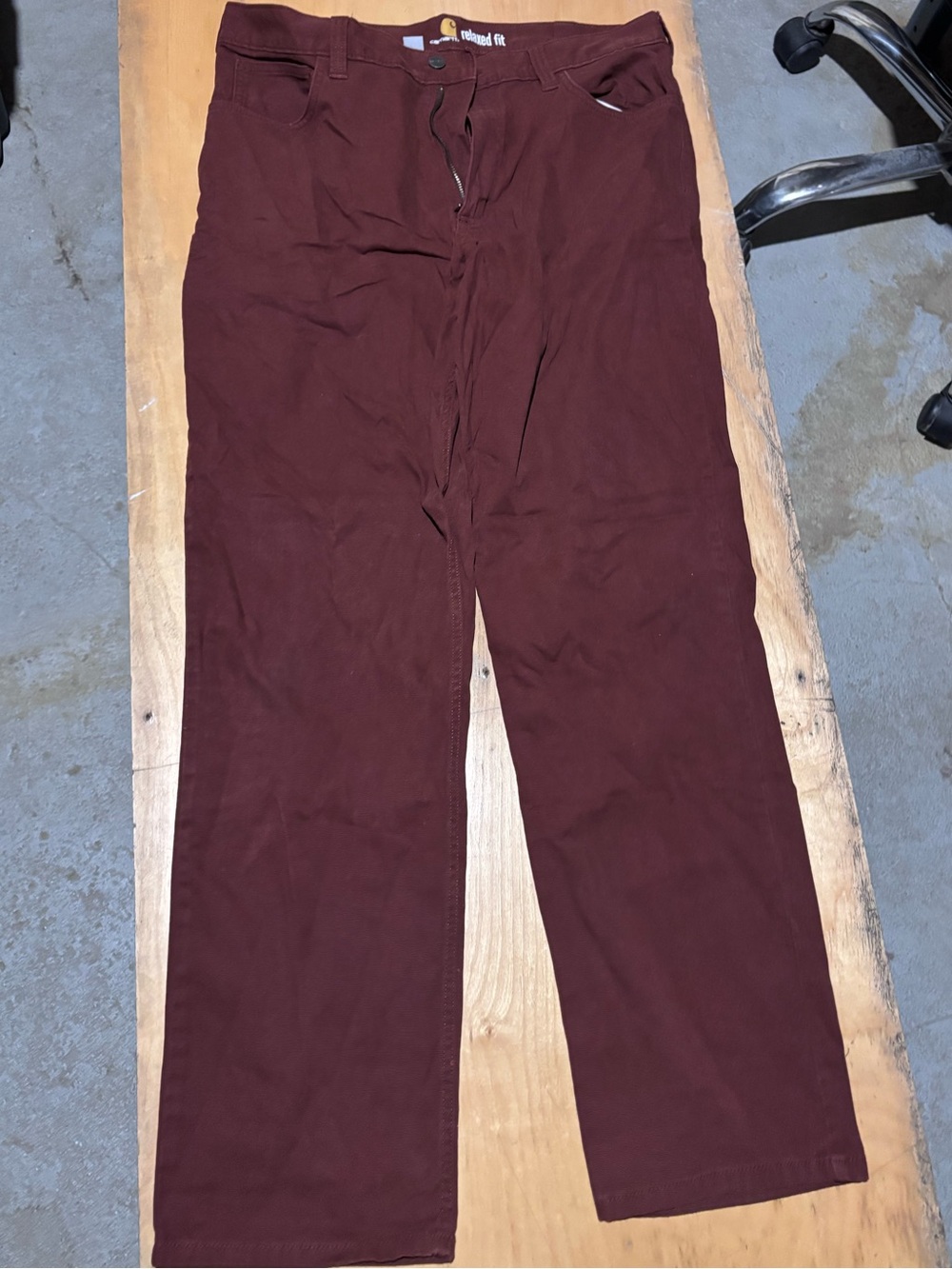 Carhartt Men's Straight Chinos in Deep Burgundy